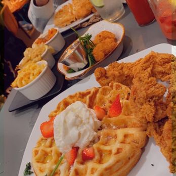 Southern Kitchen - Chicken & Waffles  Sides: Mac & Chz; Fried Cabbage; Yams - Southern Near Me - Richmond, Virginia
