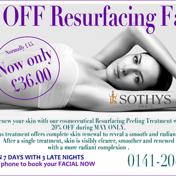 About Face - May 2018 special offer on Sothys facials - Hair Removal Near Me - Glasgow, GLG About Face - May 2018 special offer on Sothys facials - Hair Removal Near Me - Glasgow, GLG