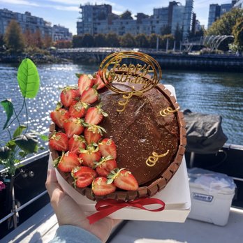 The Cooking Spree - Double chocolate cake with strawberry topping. - Custom Cakes Near Me - Vancouver, British Columbia