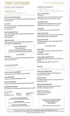 Menu photo 1 Tiano's Restaurant Waipahu, HI