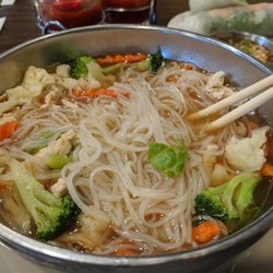 Ely's Cafe - Some noodles with overcooked chicken and RAW, non traditional veggies and no flavor.