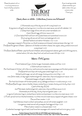 Menu photo 2 The Boat Inn Erbistock, WRX Menu photo 2 The Boat Inn Erbistock, WRX