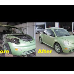 A-1 Auto Paint and Body - Volkswagen Beetle Before and After