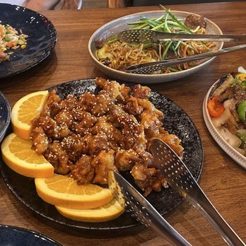 Dragon Garden - Chicken fried rice, orange chicken, eggplant withe veal, beef noodles, and cheese tempura - Sushi Bars Near Me - Glendale, California