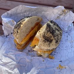 Picone's Quality Deli - Egg, cheese, and hash brown breakfast sandwich.
