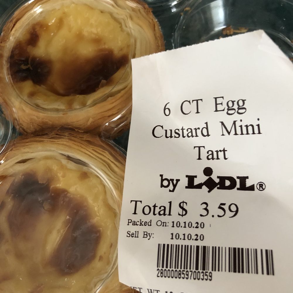 Good tasty egg tart on the sweeter side than Asian style egg tart.  It has a different crust, but it is also crispy and flaky.