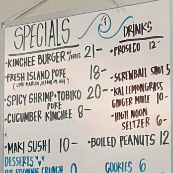 The Edge At 31 North - Specials of the day...there was also prime rib! But can't rate it, we didn't indulge...;) - Asian Fusion Near Me - Urban Honolulu, Hawaii The Edge At 31 North - Specials of the day...there was also prime rib! But can't rate it, we didn't indulge...;) - Asian Fusion Near Me - Urban Honolulu, Hawaii
