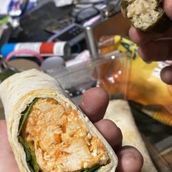 SPROUTS FARMERS MARKET - Buffalo chicken wrap, dolma & Late July brand nacho flav chips