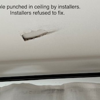 HMB Construction - Installers Junior and Adeilson refused to repair the hole they made in ceiling. - General Contractors Near Me - Holliston, Massachusetts