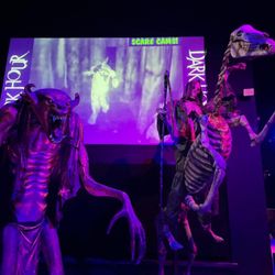 Dark Hour Haunted House - Creatures you see in line while watching a scare cam
