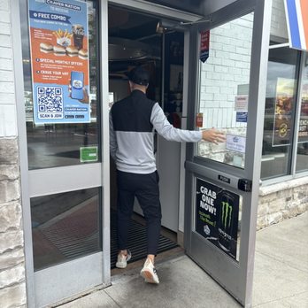 White Castle - a man entering a fast food restaurant - Fast Food Near Me - Hilliard, Ohio