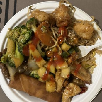 Soy & Spice Cafe - Plate of family pak + side of kung pow chicken - Vietnamese Near Me - Bakersfield, California