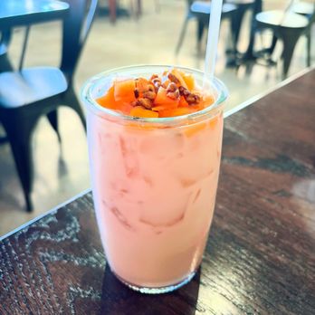 Victoria Cocina Mexicana - Horchata oaxaquen with cantaloupe, pecans, and prickly pear syrup! - Mexican Near Me - Tucson, Arizona Victoria Cocina Mexicana - Horchata oaxaquen with cantaloupe, pecans, and prickly pear syrup! - Mexican Near Me - Tucson, Arizona