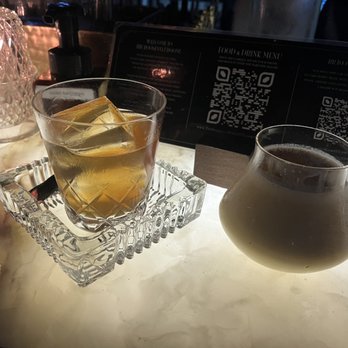 The Roosevelt Room - Cigar Box (left) and Virginia Eggnog (right) - Cocktail Bars Near Me - Austin, Texas The Roosevelt Room - Cigar Box (left) and Virginia Eggnog (right) - Cocktail Bars Near Me - Austin, Texas