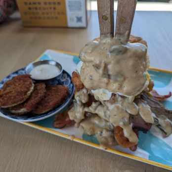 Biscuit Belly - Chesapeake - Belly Buster with a side of fried green tomatoes - Breakfast & Brunch Near Me - Chesapeake, Virginia