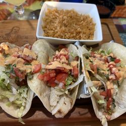 San Juan Mexican Restaurante - Fish tacos with rice