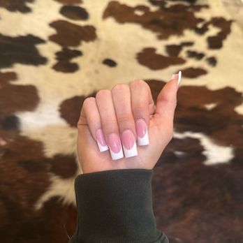 Teeny Nails - Acrylic French tip- pink & white - Nail Salons Near Me - Lake Worth, Florida