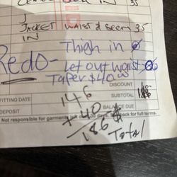Casablanca Tailor Shop - My bill
