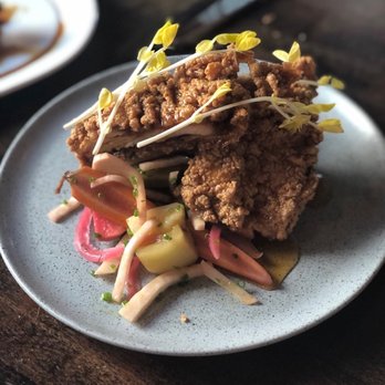 Pearl Wine Bar - The fried chicken and pickled veggies. The winner of the night. - Tapas/Small Plates Near Me - Branford, Connecticut
