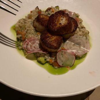 Dyron's Low Country - Scallops over risotto - New American Near Me - Mountain Brook, Alabama Dyron's Low Country - Scallops over risotto - New American Near Me - Mountain Brook, Alabama