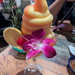 Soft serve Margarita, peach and lemon swirl Soft serve Margarita, peach and lemon swirl