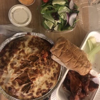 Bella Roma Pizza - a plate of food and a bowl of salad - New American Near Me - Westfield, Massachusetts Bella Roma Pizza - a plate of food and a bowl of salad - New American Near Me - Westfield, Massachusetts