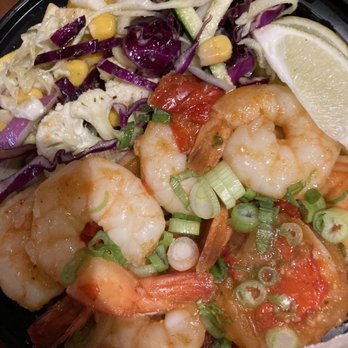 Que Chevere - Shrimp bowl.  $20. Small pricy but tasty - Puerto Rican Near Me - New York, New York