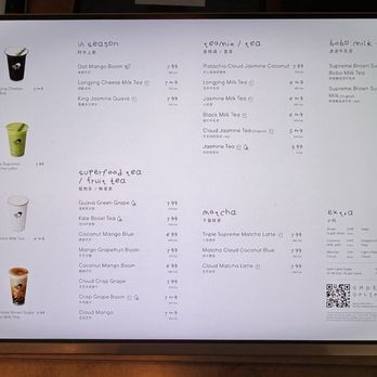 HeyTea - The menu board by the cashier station (7/22/26) - Coffee & Tea Near Me - San Francisco, California