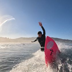 Surf Diva Surf School - Surf Diva Team Rider surfing at La Jolla Shores