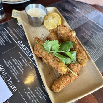Moonshine Grill - Panko fried pickle spears - Southern Near Me - Austin, Texas Moonshine Grill - Panko fried pickle spears - Southern Near Me - Austin, Texas