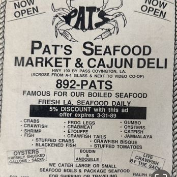 Pat's Seafood & Cajun Deli - Serving the northshore for 36 years - Seafood Markets Near Me - Covington, Louisiana Pat's Seafood & Cajun Deli - Serving the northshore for 36 years - Seafood Markets Near Me - Covington, Louisiana