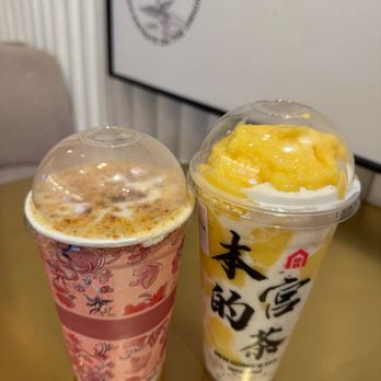 BenGong's Tea - Burnt Caramel Cheese Milk Tea Mango Pomelo Sago - Coffee & Tea Near Me - Irvine, California