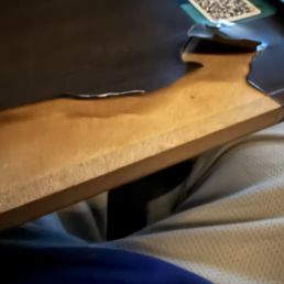 Torn seat tray! Torn seat tray!