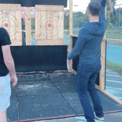 The Flying Hatchet - Screenshot from my insta stories of hubby's first throw