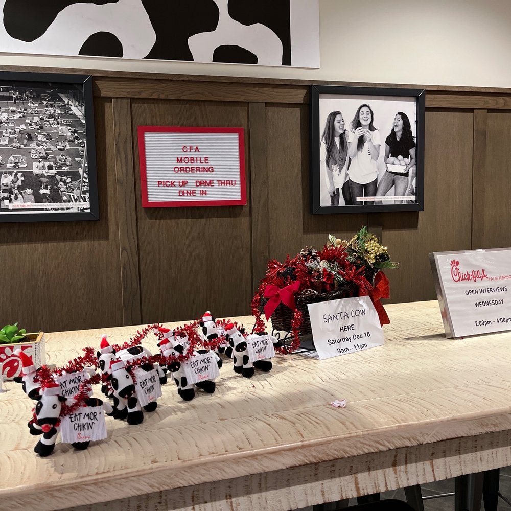 Chick-fil-A - Festive & they need help. - Fast Food Near Me - Palm Harbor, Florida Chick-fil-A - Festive & they need help. - Fast Food Near Me - Palm Harbor, Florida