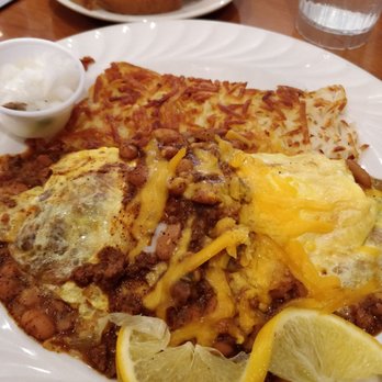 The Palms Cafe - Chili cheese omlette..$12.50. yum! - Breakfast & Brunch Near Me - Rancho Mirage, California The Palms Cafe - Chili cheese omlette..$12.50. yum! - Breakfast & Brunch Near Me - Rancho Mirage, California