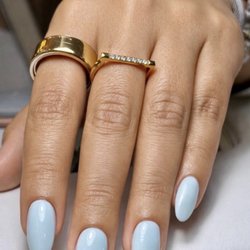 Icon Beauty Clinic - Clean cuticles, flawless shape, and a soft blue finish. Precision Russian Manicure designed to last.