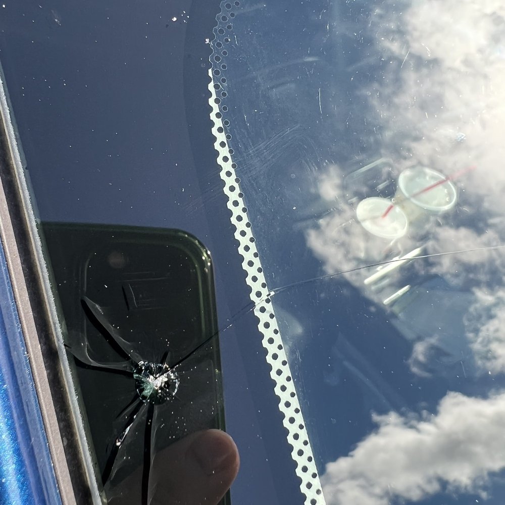 Damage from car wash roller Damage from car wash roller