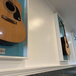 Guitars on the wall. Guitars on the wall.