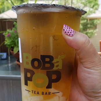 BoBaPoP Tea Bar - Kentlands - Salt P with mango pop and lychee jelly - Bubble Tea Near Me - Gaithersburg, Maryland