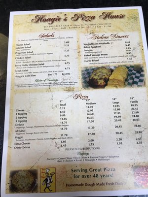 Menu photo 1 Hoagie's Pizza House Dayton, OH Menu photo 1 Hoagie's Pizza House Dayton, OH