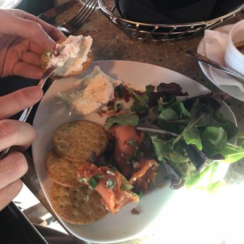 Toscanos - Happy Hour "Lox style" Smoked Trout with Lavender Goat cheese at Toscanos. - Italian Near Me - Puyallup, Washington Toscanos - Happy Hour "Lox style" Smoked Trout with Lavender Goat cheese at Toscanos. - Italian Near Me - Puyallup, Washington