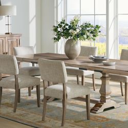 Bassett Furniture - Harvest Table, Hawkins Huntboard, Bailey chairs.
