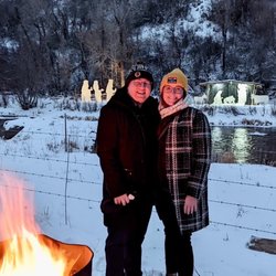 Summit Wagon and Sleigh - Cute nativity scene setup by the fire and creek!