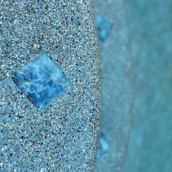 A To Z Pool Plastering - aqua blue mini pebble step with decorative tile - Pool & Hot Tub Service Near Me