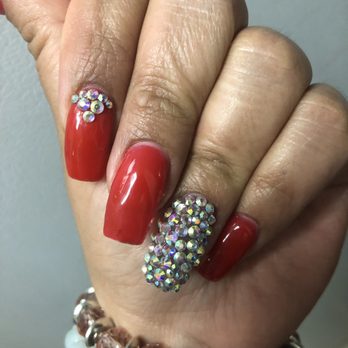 Artistic Nails - Acrylic Fill w/ gel polish and Rhine stones - Nail Salons Near Me - Deerfield Beach, Florida Artistic Nails - Acrylic Fill w/ gel polish and Rhine stones - Nail Salons Near Me - Deerfield Beach, Florida
