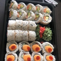 Spicy tuna roll, spicy salmon roll, spicy California roll