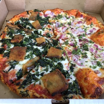 Amar Pizza - Medium half naga (no chicken) and half eggplant and spinach - amazing!!! - Pizza Near Me - Hamtramck, Michigan Amar Pizza - Medium half naga (no chicken) and half eggplant and spinach - amazing!!! - Pizza Near Me - Hamtramck, Michigan