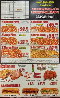 Menu photo 1 Super Pizza Veloz Huntington Park, CA Menu photo 1 Super Pizza Veloz Huntington Park, CA
