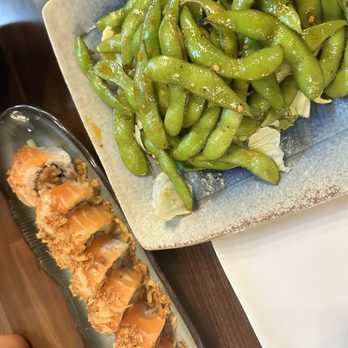 Sushi District - Creamy, salmon, jungle and garlic, edamame - Sushi Bars Near Me - Costa Mesa, California Sushi District - Creamy, salmon, jungle and garlic, edamame - Sushi Bars Near Me - Costa Mesa, California